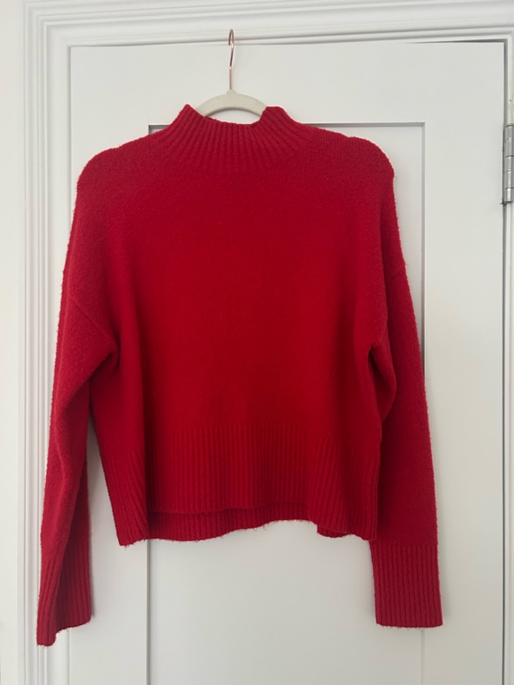 Paris Atelier & Other Stories Red Mock Neck Sweater
